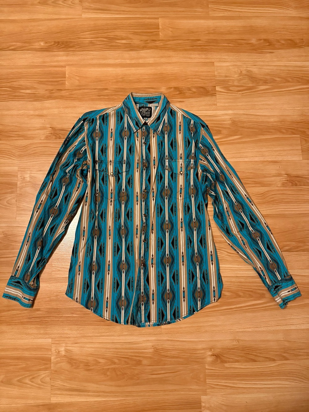 Roper Vintage Turquoise Aztec Pearl Snap